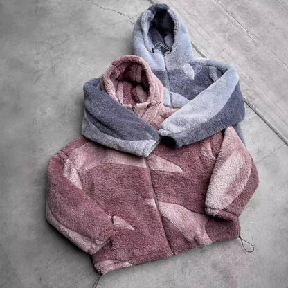 Lambswool Fluffy Zip Jacket  - # BOAA13210010