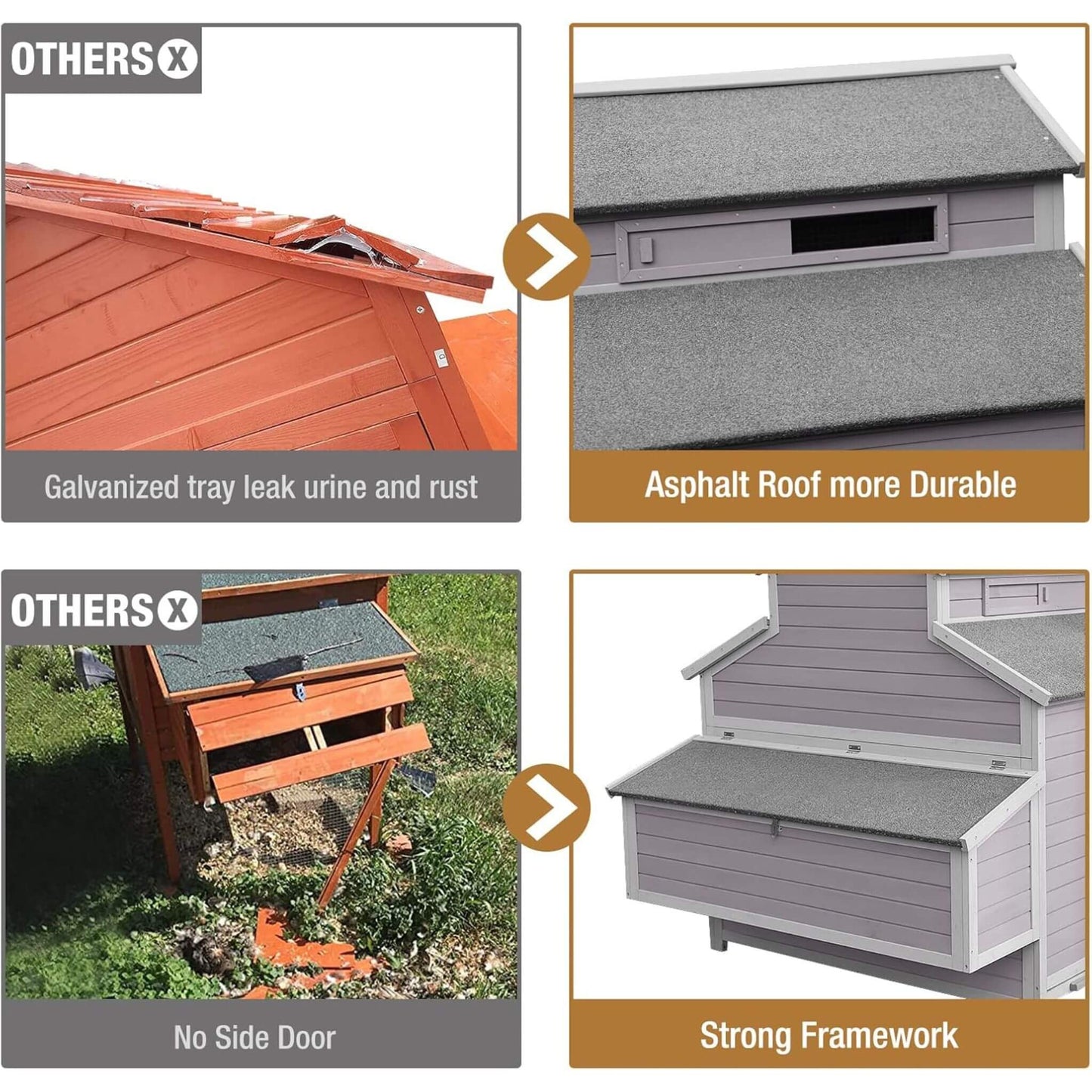 Large 115-Inch Portable Chicken Coop With Run And Nesting Boxes [8-10 Chickens] (SAK18263)