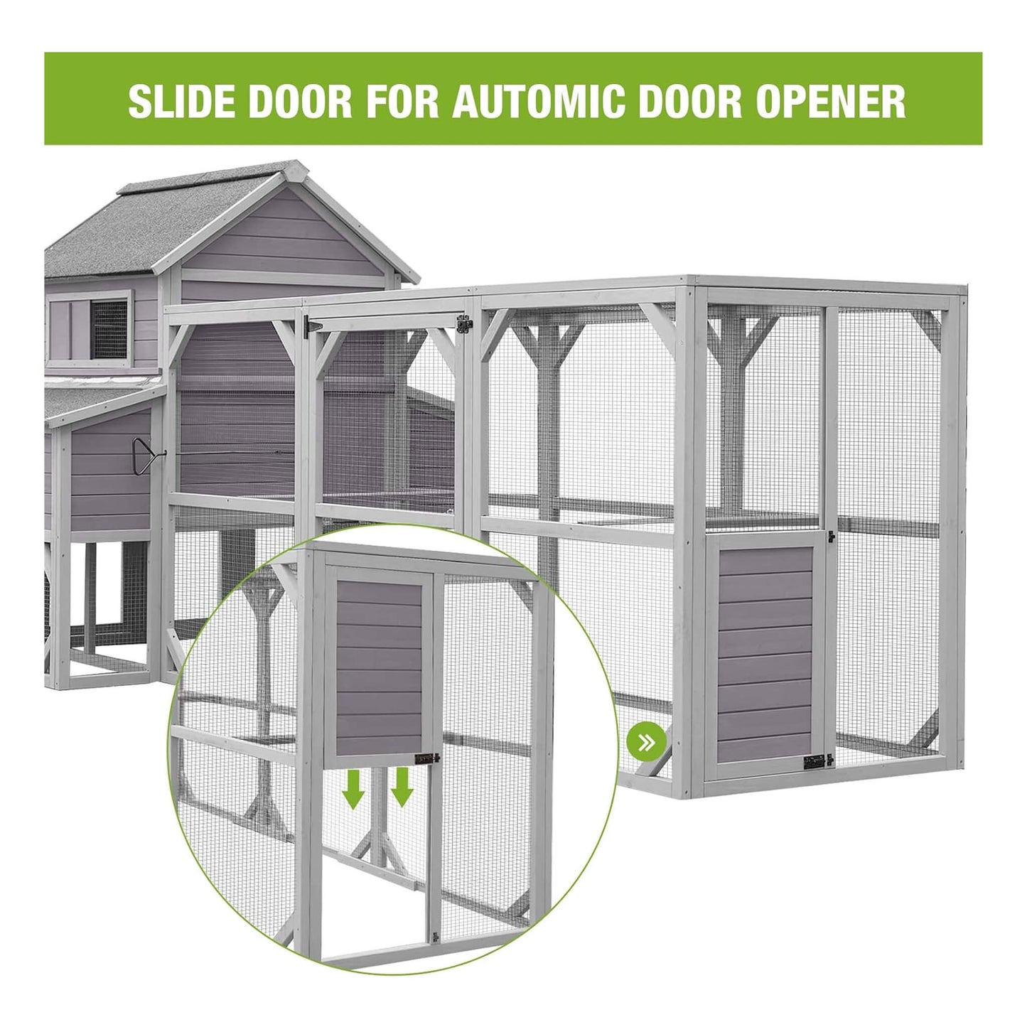Large 137-Inch Wooden Chicken Coop With Run And 6 Nesting Boxes [10-15 Chickens] (SAK96430)