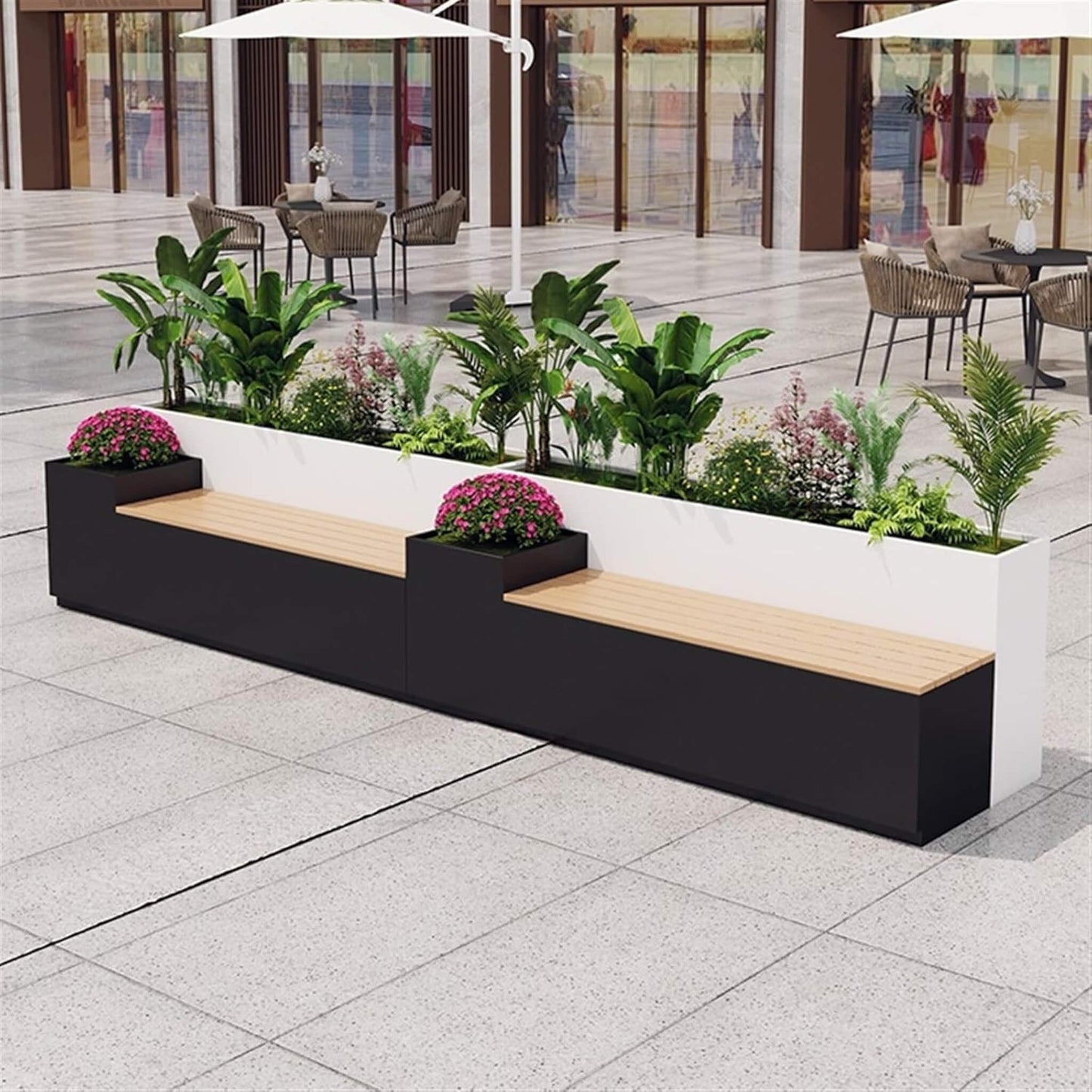 Large Outdoor All-Weather Commercial Flower Box Potting Bench [Made To Order] (SAK70249)