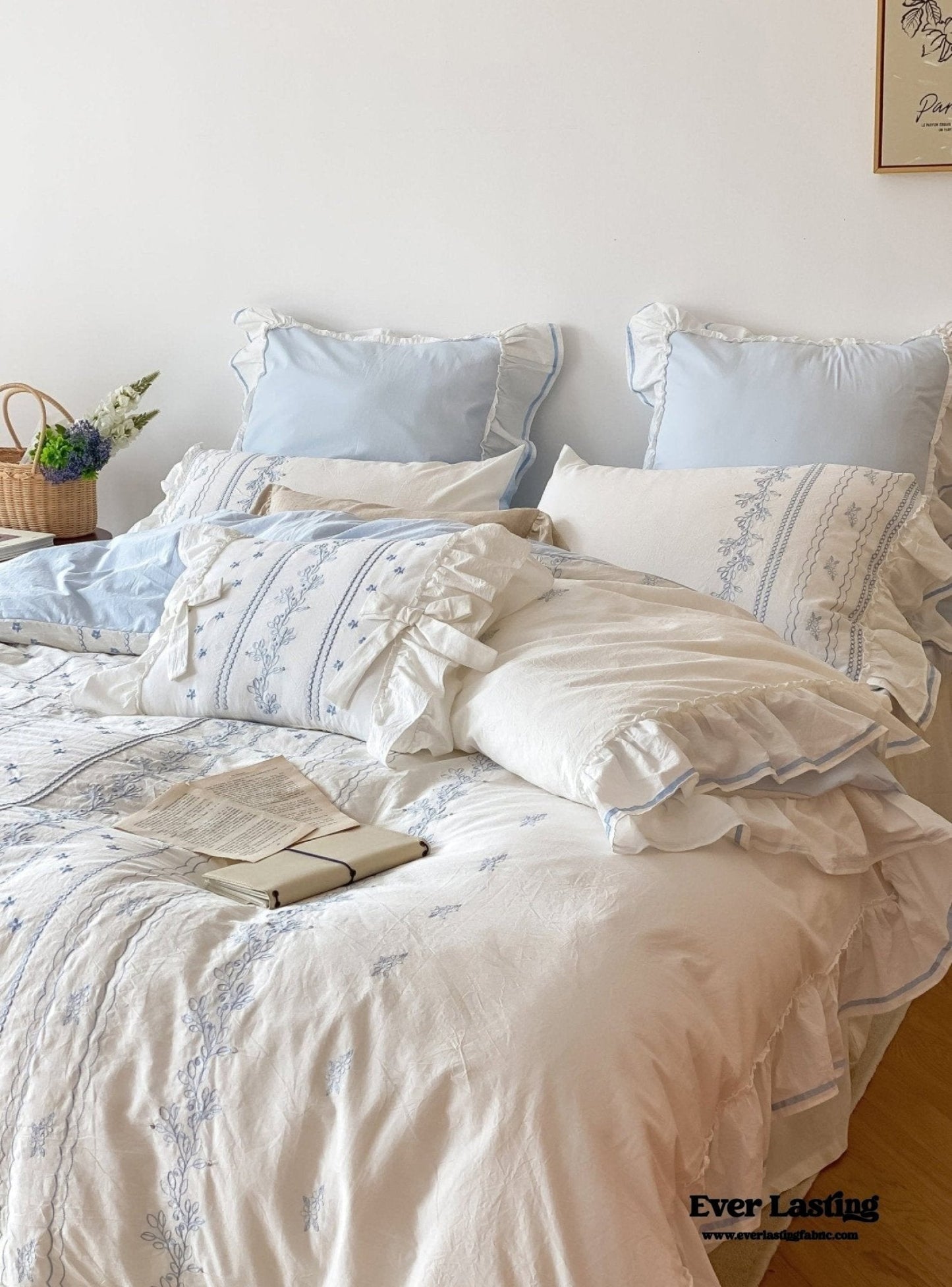 Large Pink Ruffle Square Pillowcase