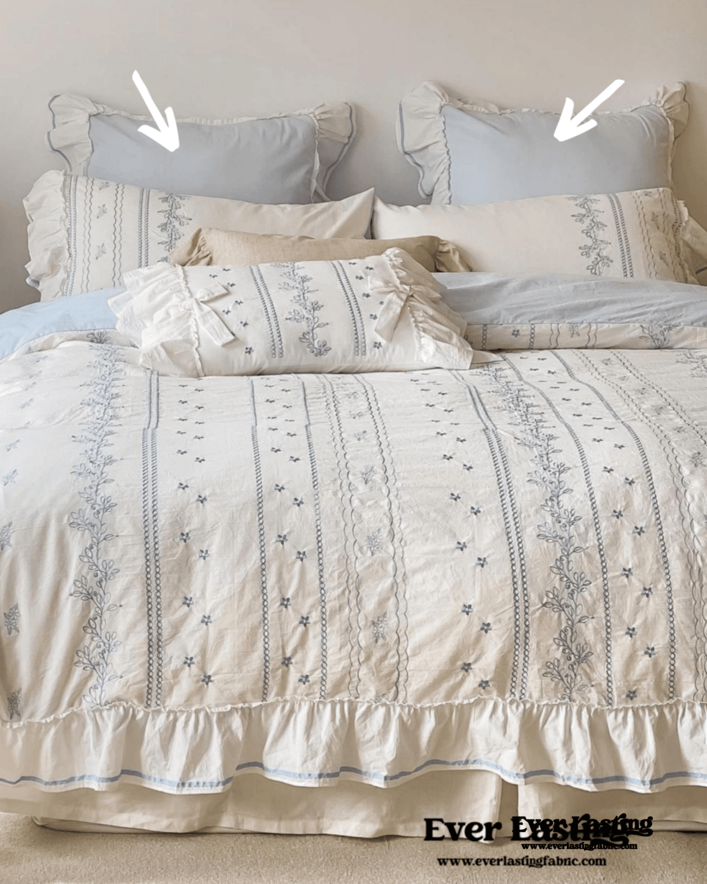 Large Pink Ruffle Square Pillowcase
