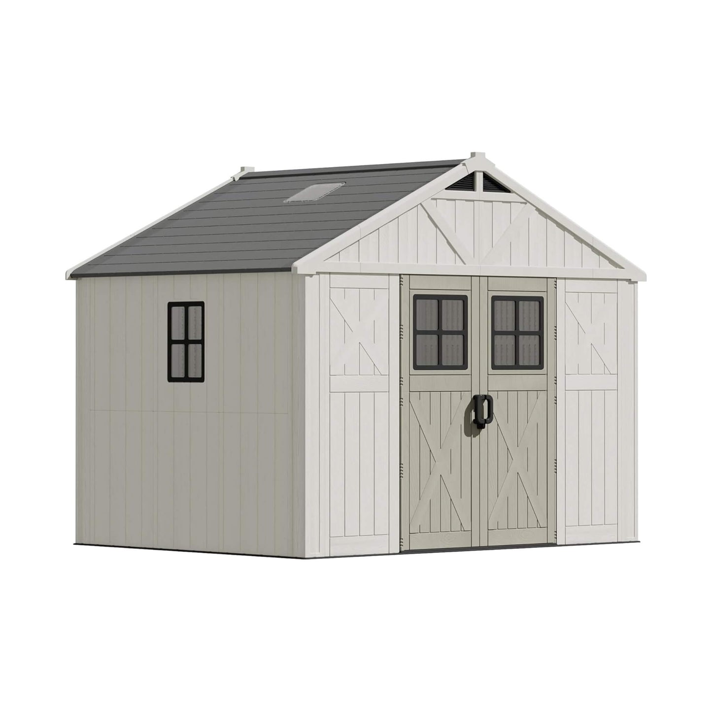 Alora Large Resin Outdoor Storage Shed With Floor, Windows, And Lockable Door (SAK98421)