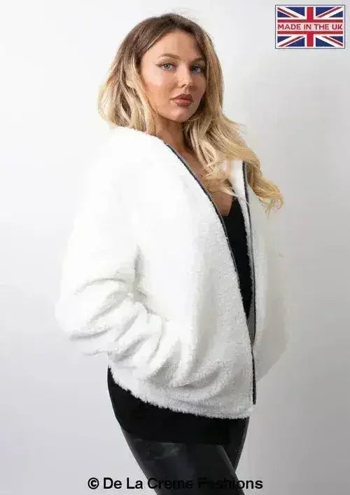 Lauren Zip Up Hooded Borg Teddy Jacket