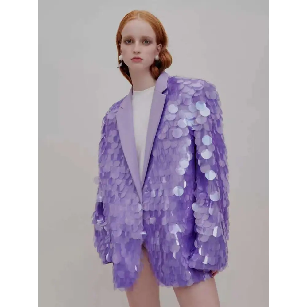 Lavender Sequin Fashion Suit Blazer
