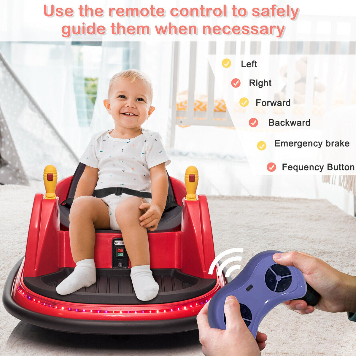 LEADZM 6V 7A.h Red Bumper Car - Exciting Ride for Kids!