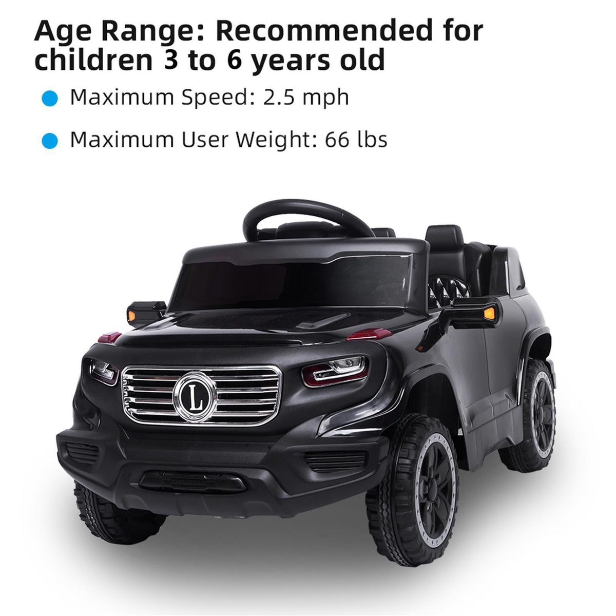Leadzm Electric Ride-On Car for Kids with Remote Control and 3 Adjustable Speeds