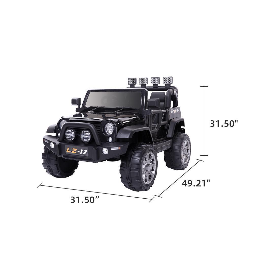 Leadzm LZ-12 12V Kids Ride on Car Toy with Remote Control - Black