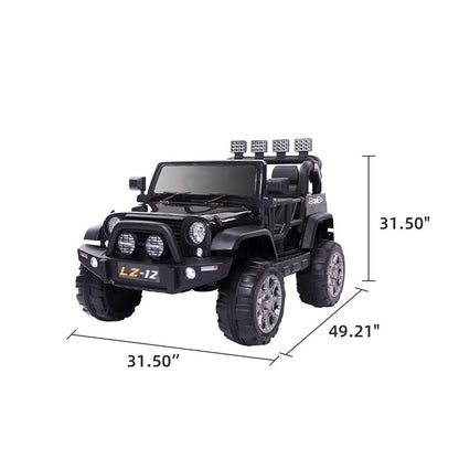 Leadzm LZ-12 12V Kids Ride on Car Toy with Remote Control - Black