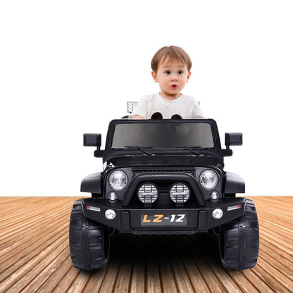 Leadzm LZ-12 12V Kids Ride on Car Toy with Remote Control - Black