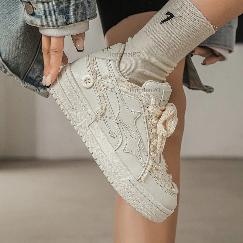 Leather Sneakers Casual Shoes - # BOAA73510010