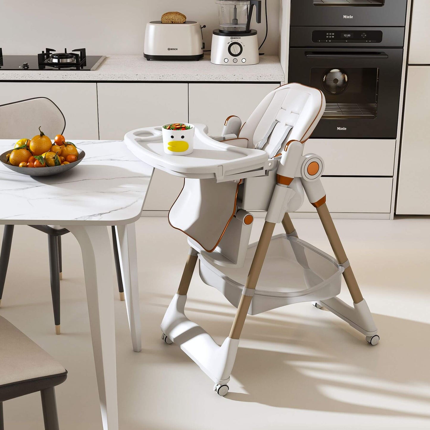 Leavader Adjustable Baby High Chair 0-6 Years, White