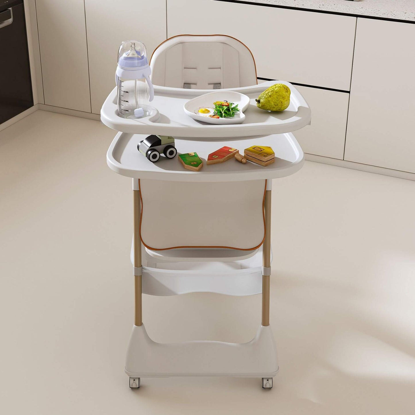 Leavader Adjustable Baby High Chair 0-6 Years, White