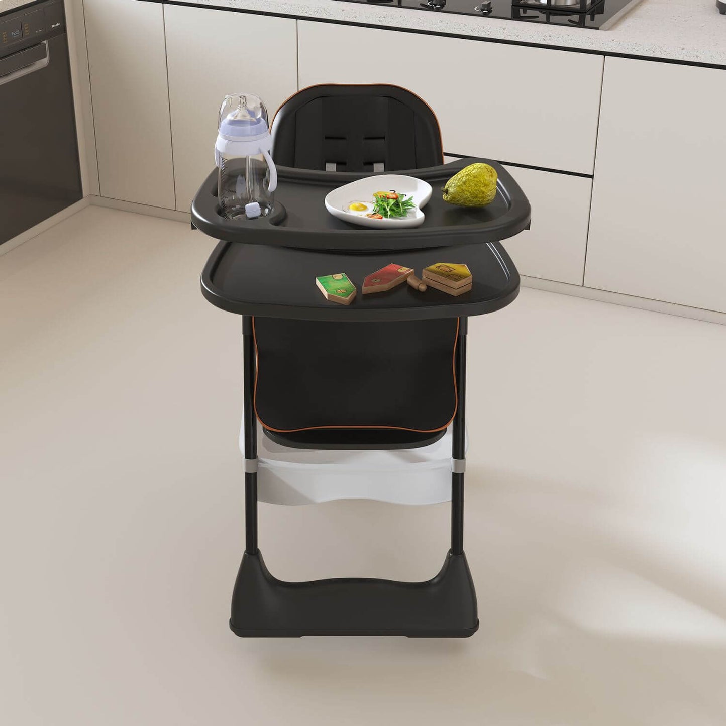Leavader Adjustable Baby High Chair 0-6 Years, Black