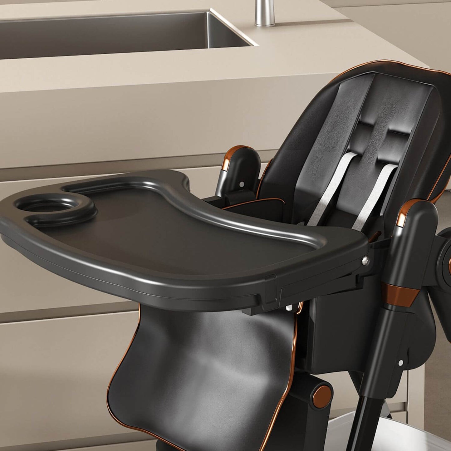 Leavader Adjustable Baby High Chair 0-6 Years, Black
