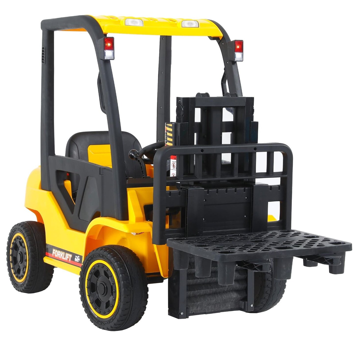 LED-Equipped Electric Forklift Toy with Battery-Powered Lifting Rod