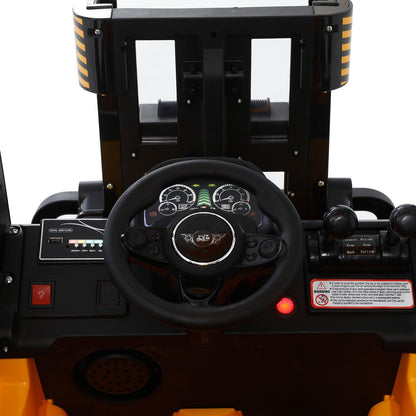 LED-Equipped Electric Forklift Toy with Battery-Powered Lifting Rod