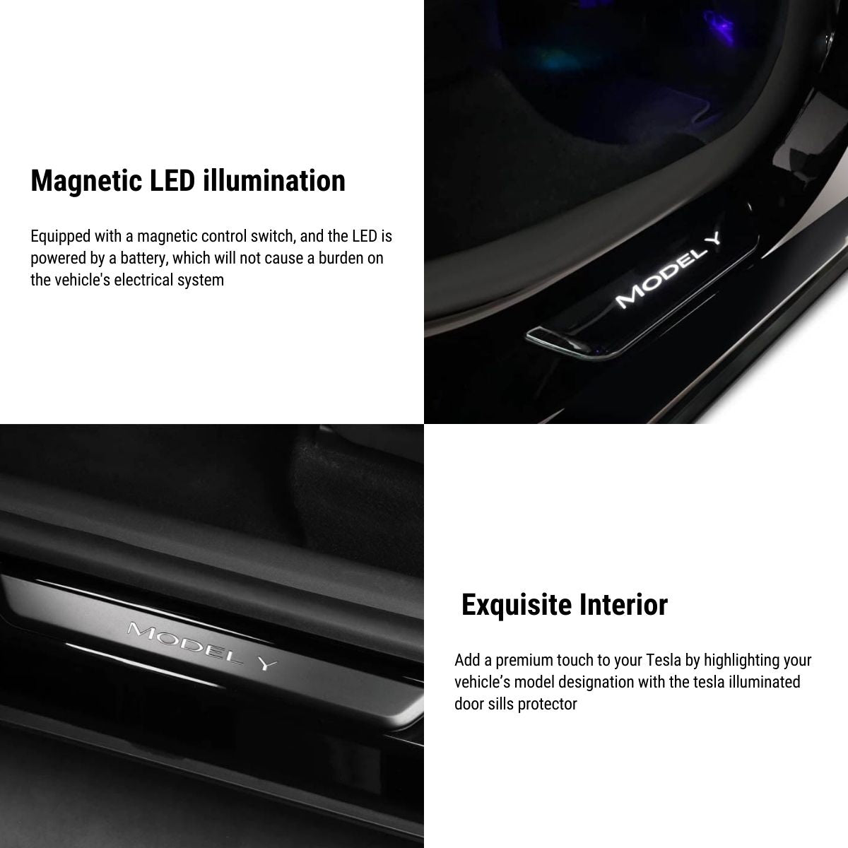 LED illuminated Welcome Pedal Door Sill Protector for Model Y / 3 | TESERY
