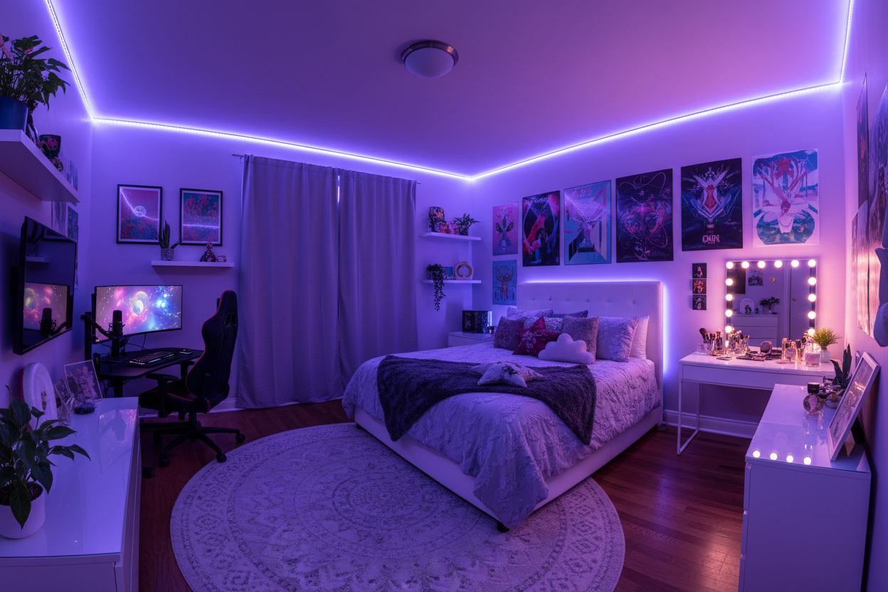 Color Changing Bluetooth Music Controller Light Strip for Ambient Lighting and Sound Sync