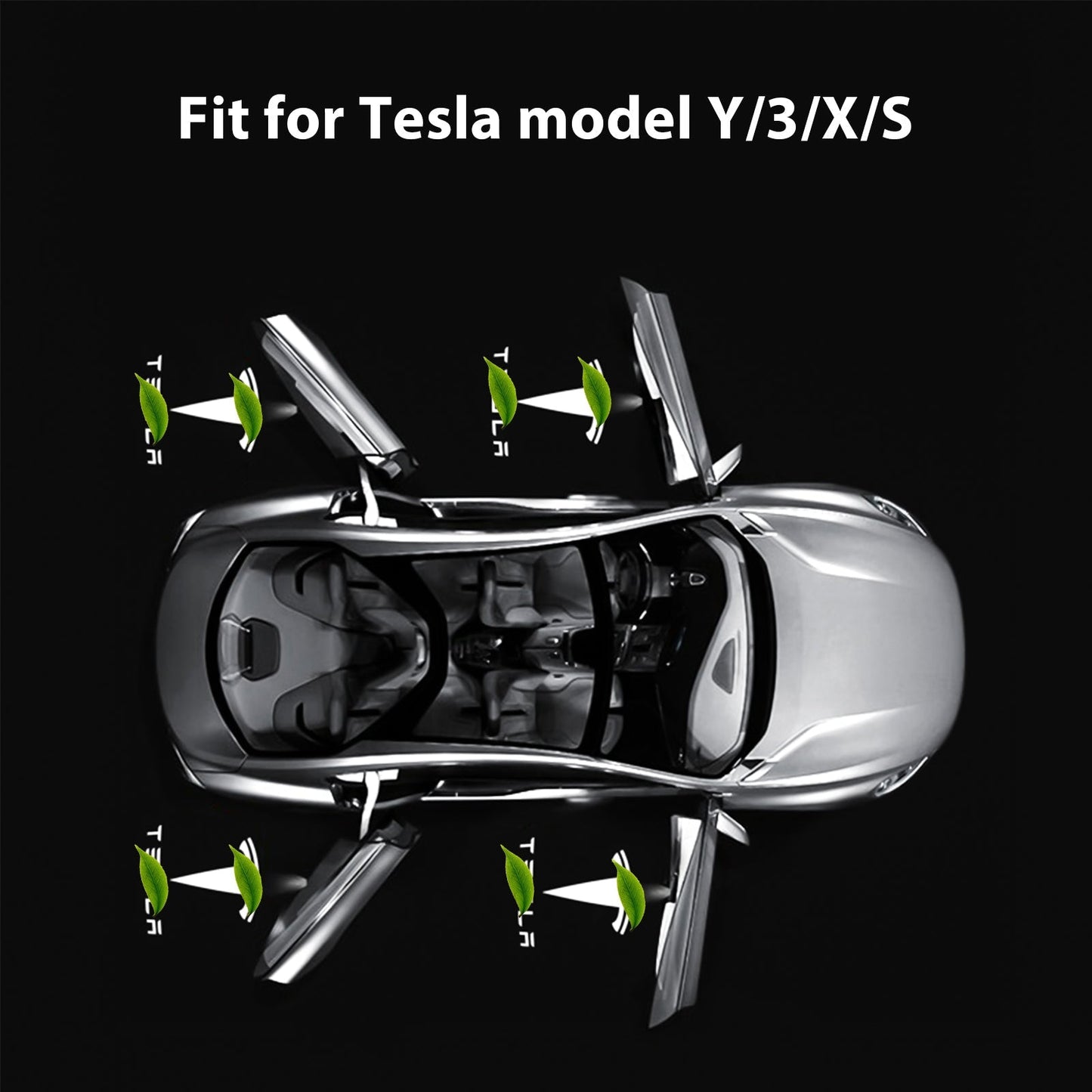 LED Logo Tesla Puddle Lights for Model 3/Y/S/X | TESERY