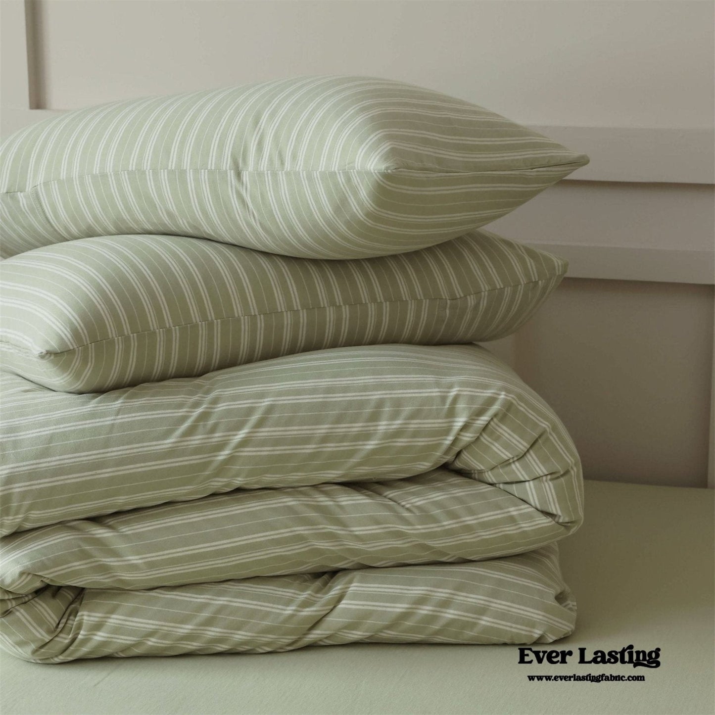 Leo Striped Jersey Knit Cotton Bedding Set / Blue