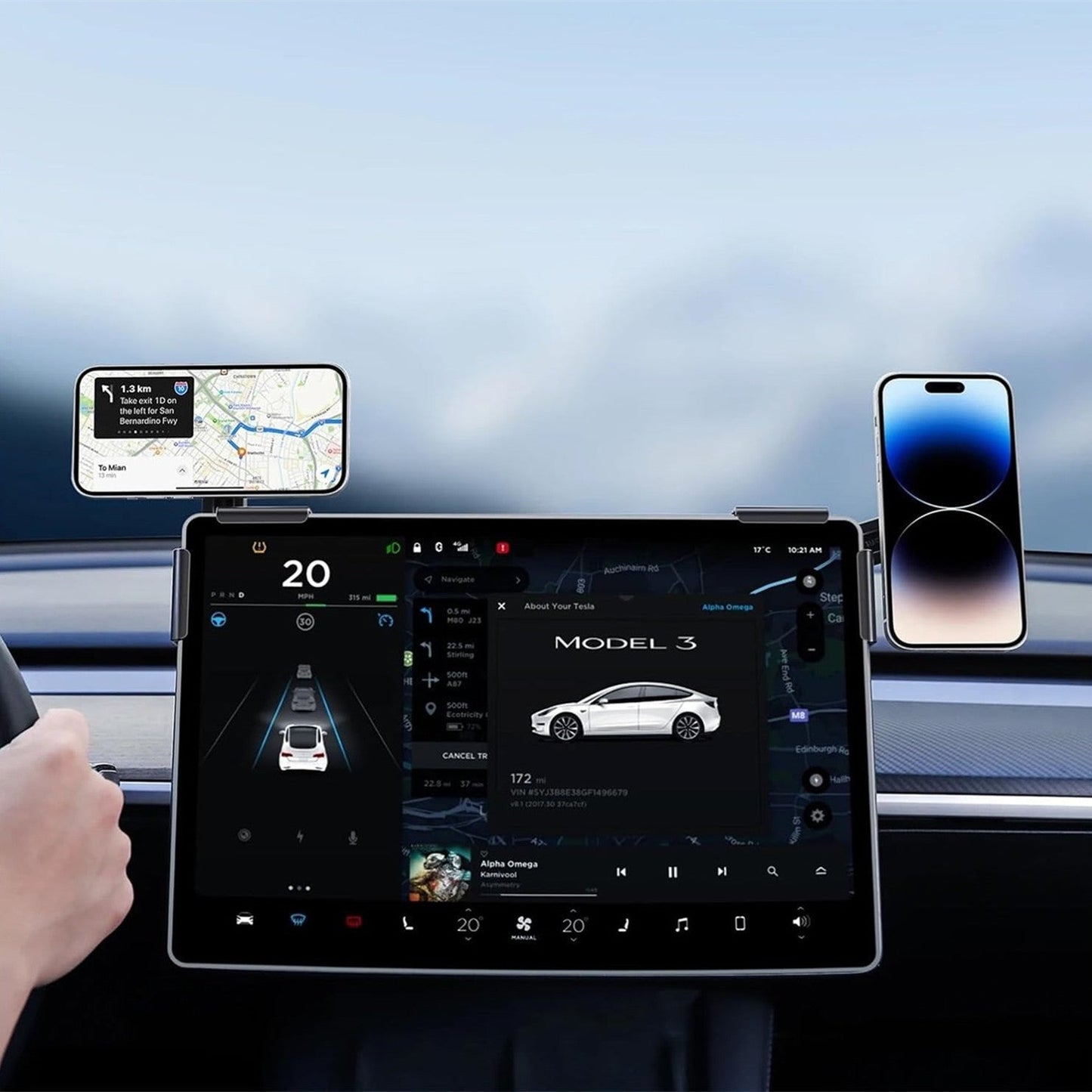 Magnetic Wireless Charging Phone Holder For Model 3 Highland/Y | TESERY