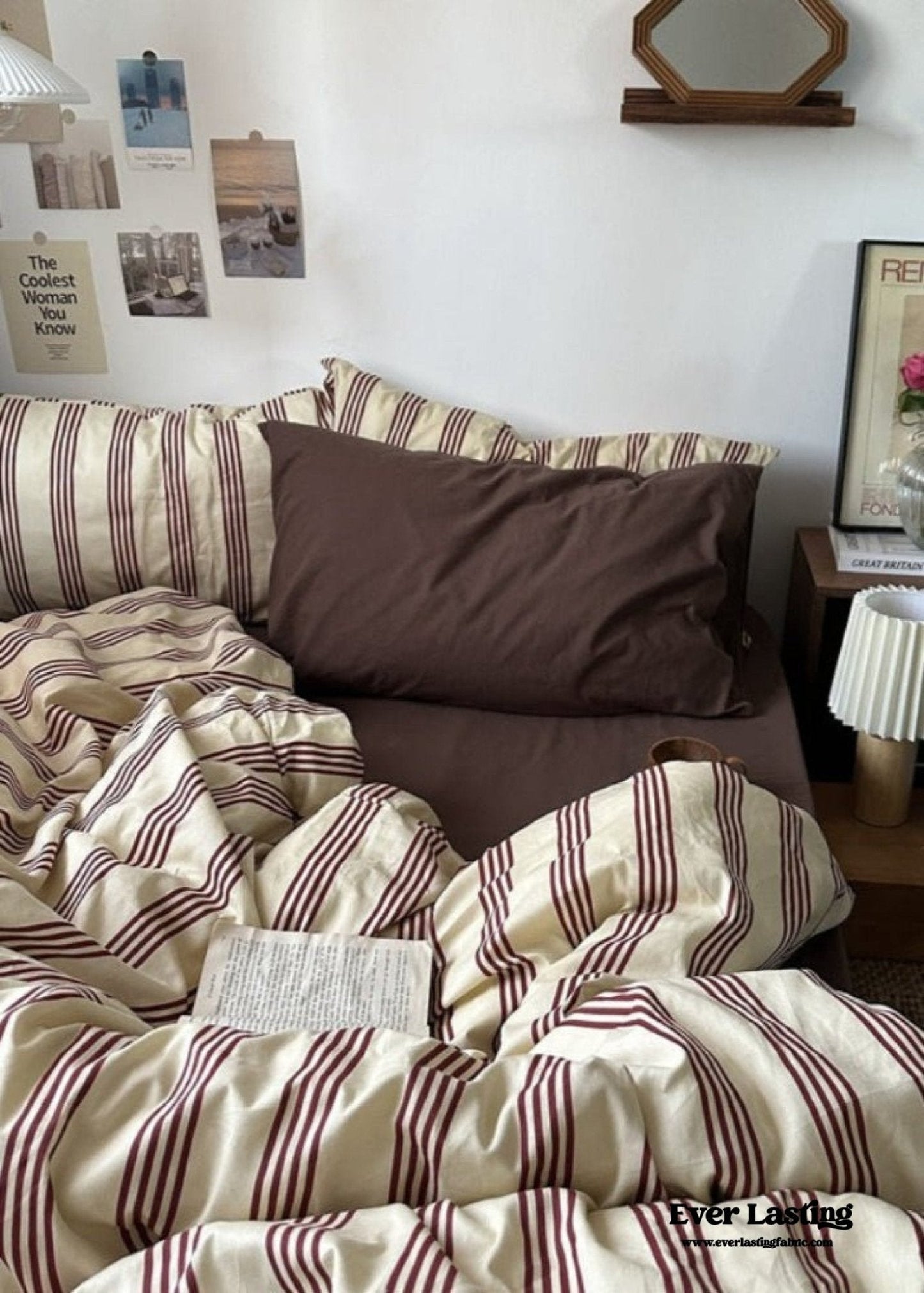 Liam Striped Bedding Set / Brown