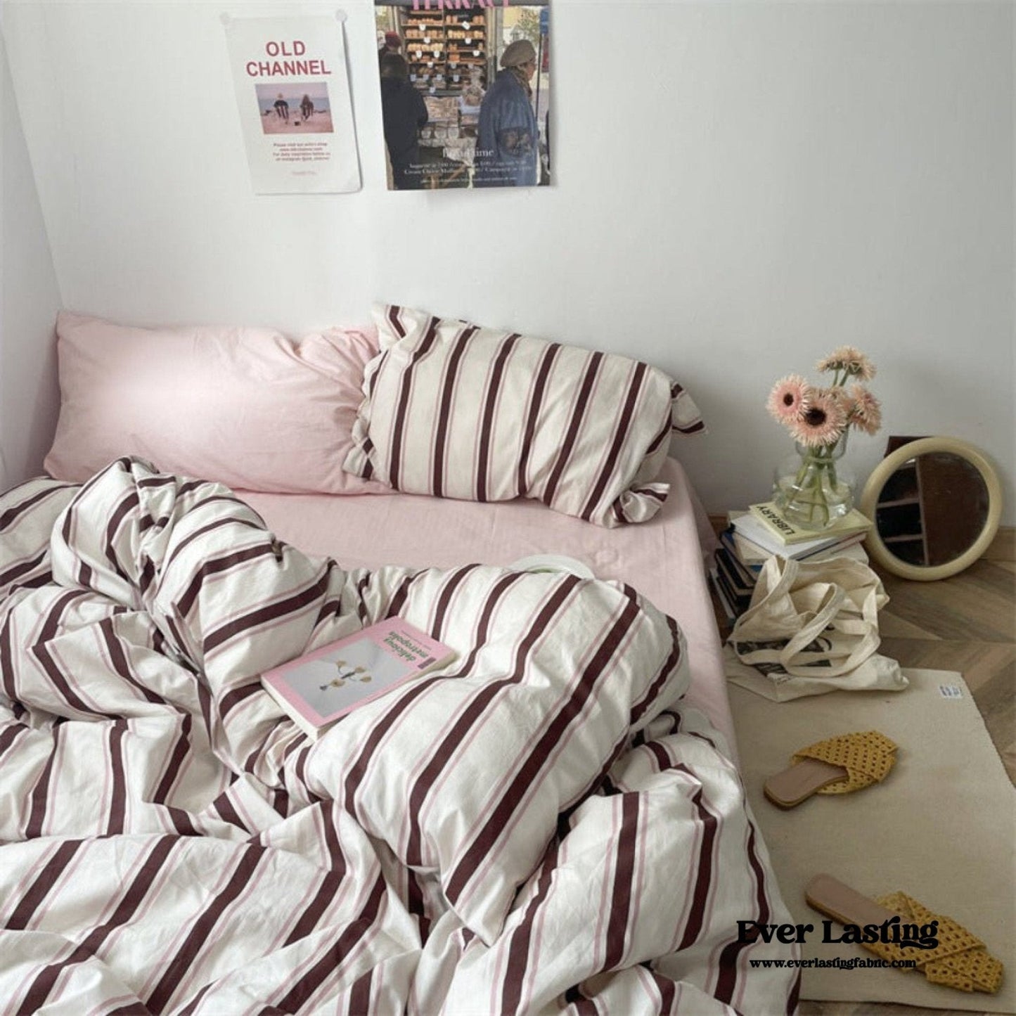 Liam Striped Bedding Set / Brown