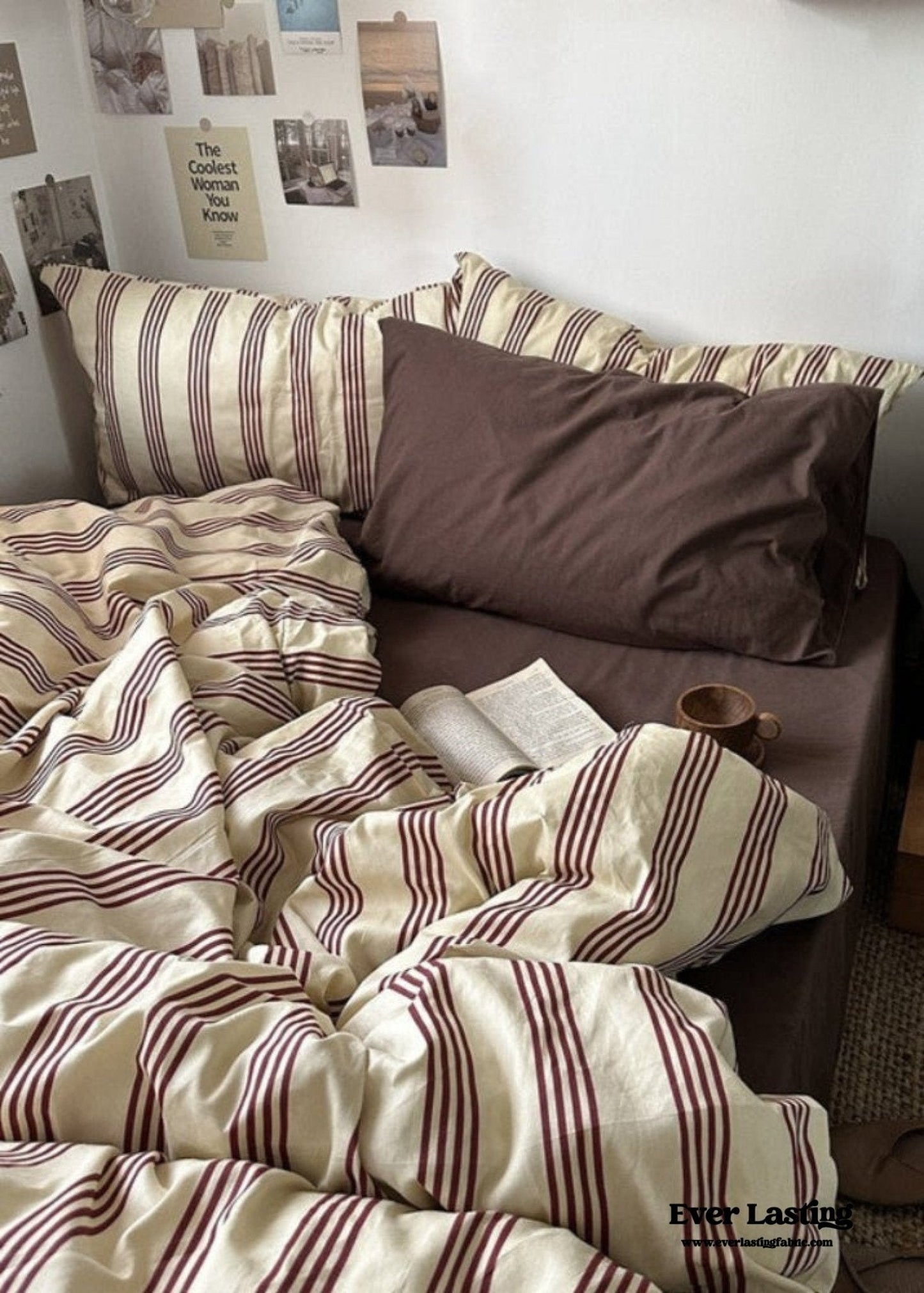 Liam Striped Bedding Set / Brown