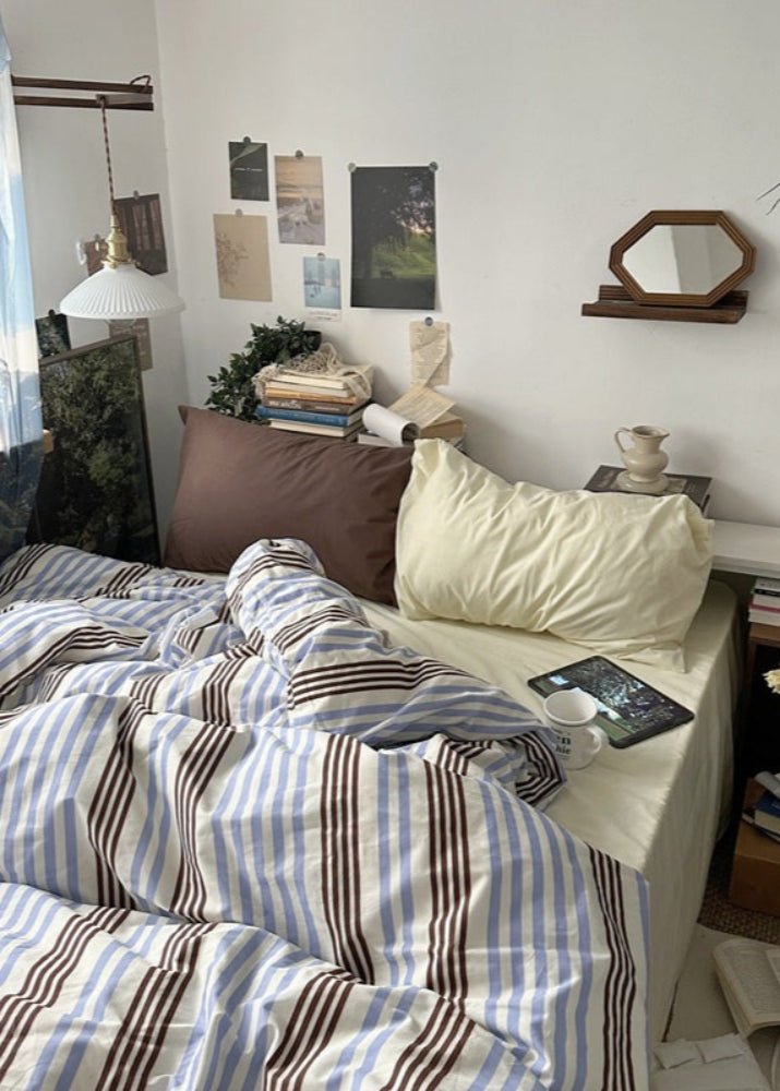 Liam Striped Bedding Set / Green