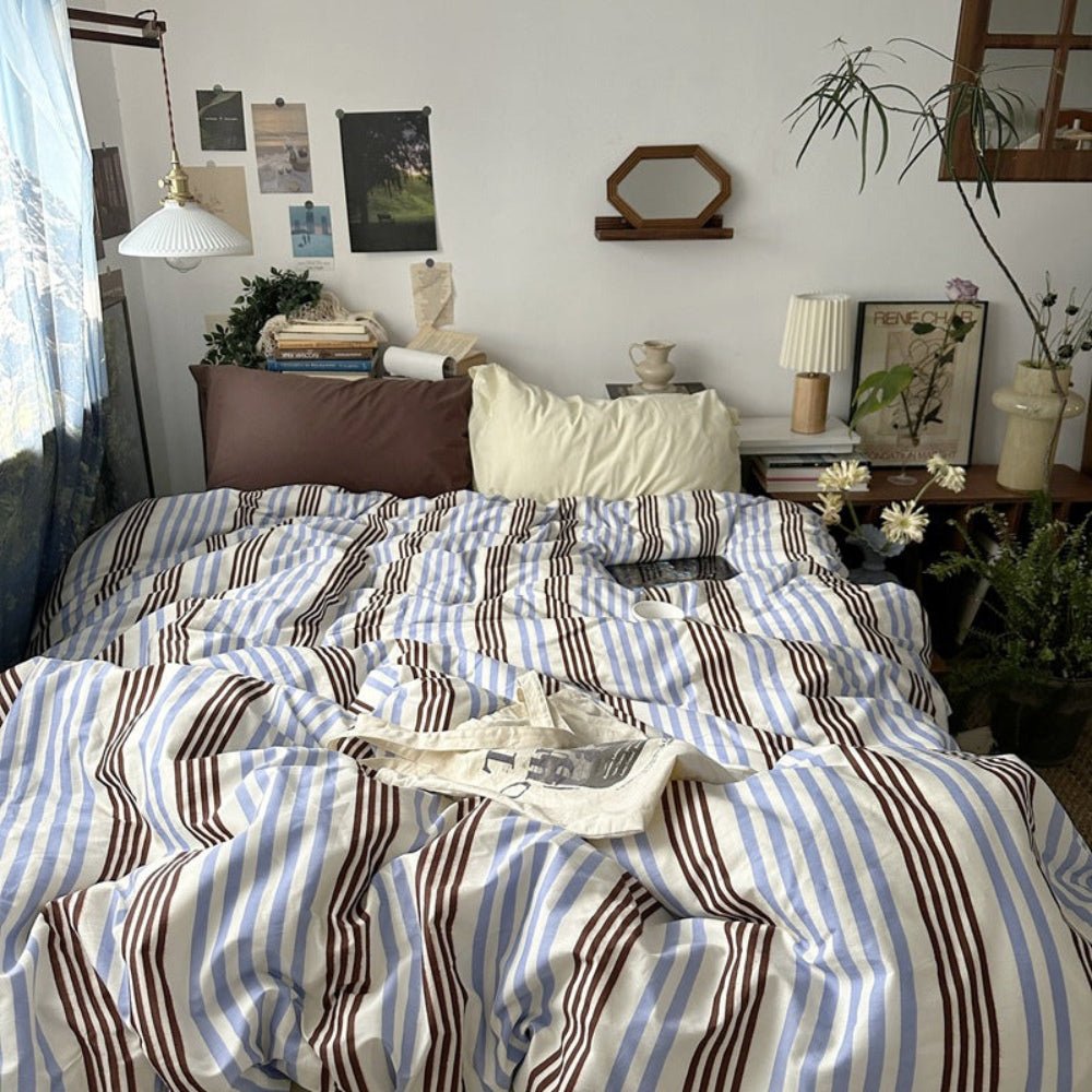Liam Striped Bedding Set / Green