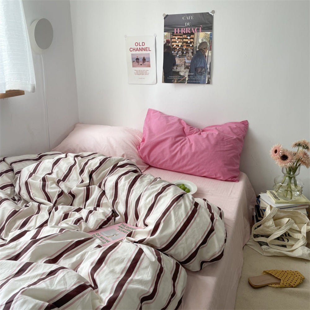 Liam Striped Bedding Set / Beige