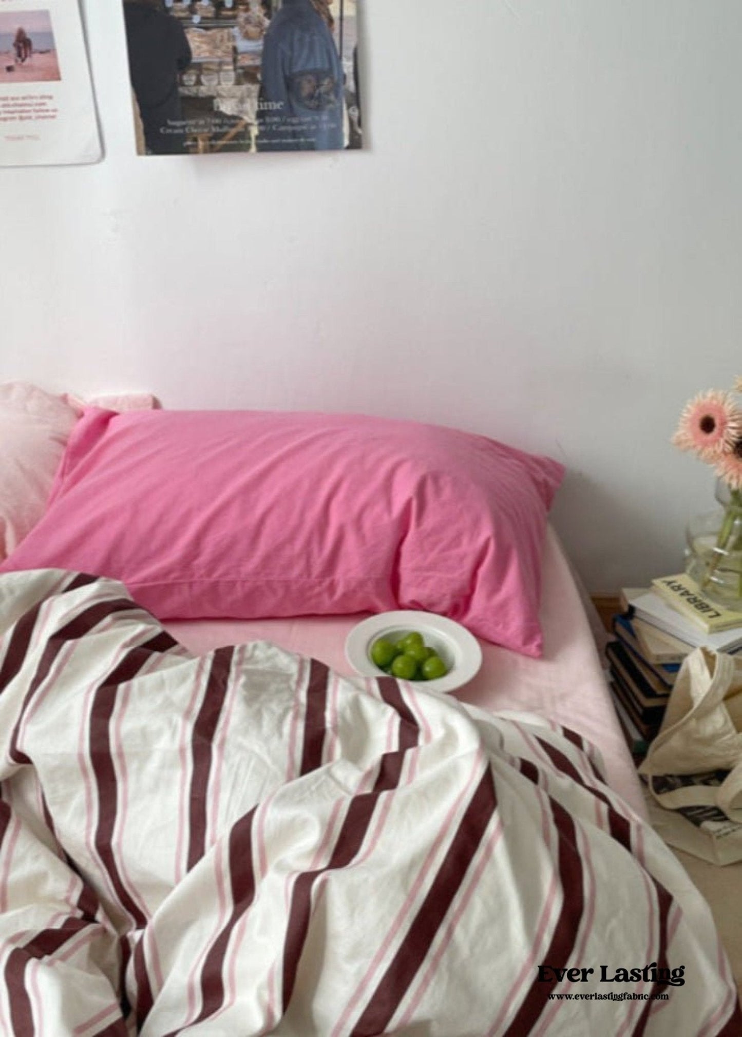 Liam Striped Bedding Set / Pink