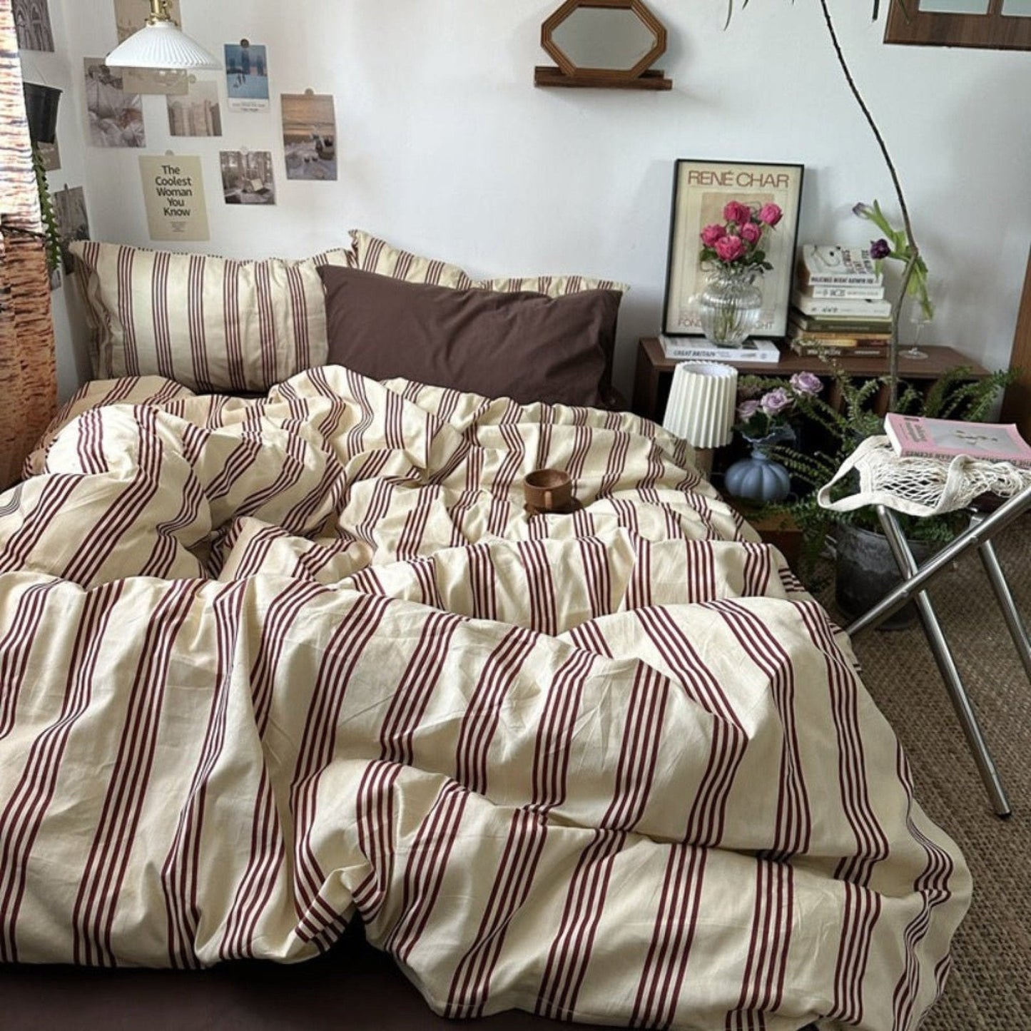 Liam Striped Bedding Set / Pink