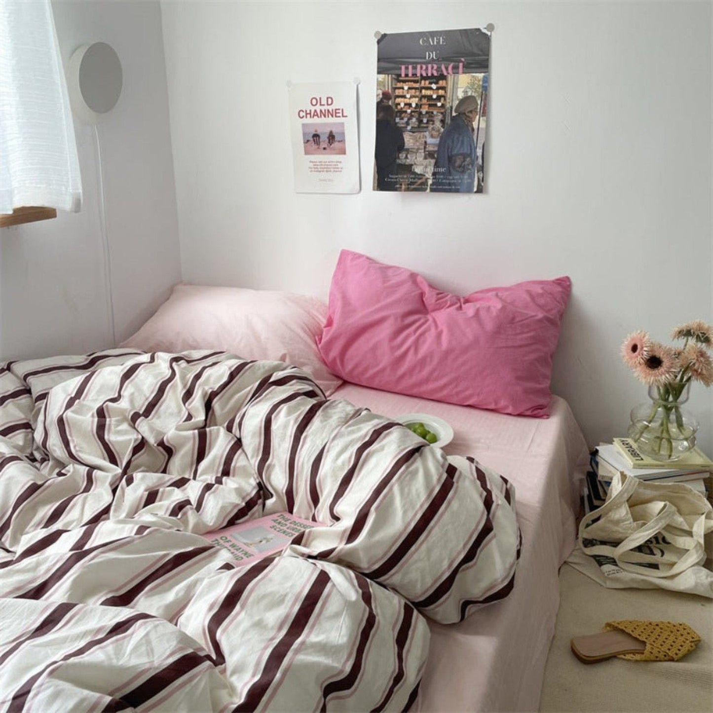 Liam Striped Bedding Set / Pink