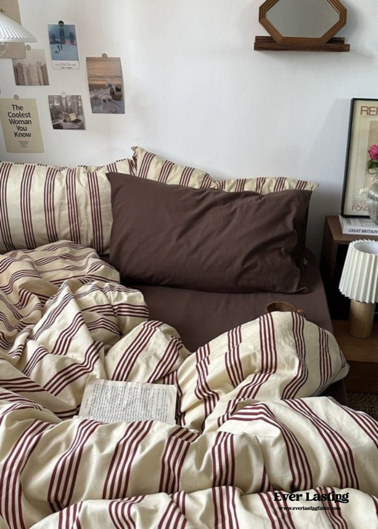 Liam Striped Bedding Set / Pink