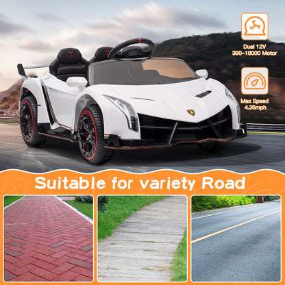 12V Licensed Lamborghini 2-Seater Ride On Car for Kids - Electric Vehicle Toy Gift