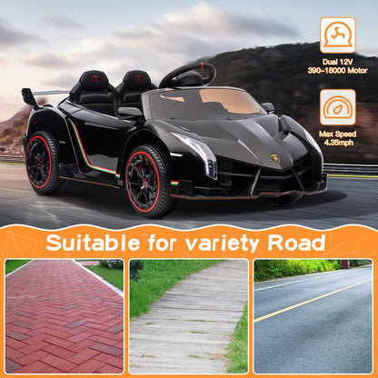 12V Remote Control Licensed Lamborghini Style Kids Electric Ride On Car Toy