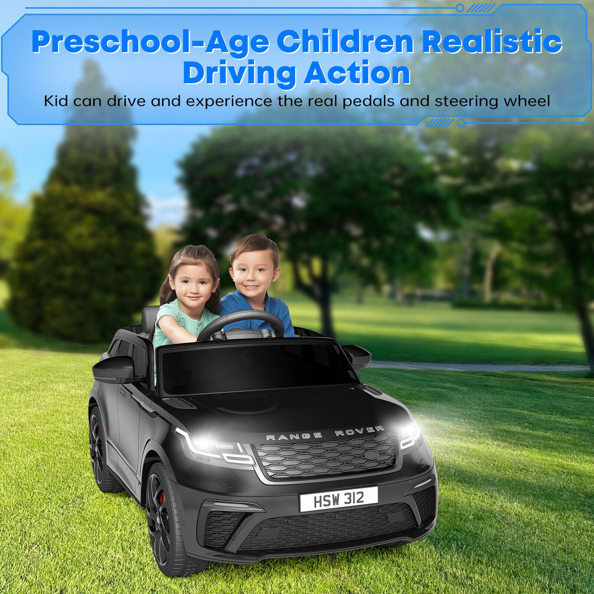 Licensed 12V Rover Electric Ride-On Car for Kids with Remote Control and Music Player