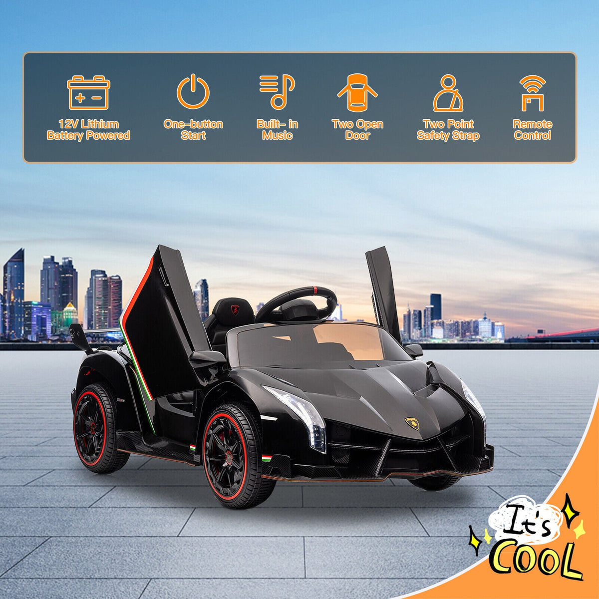 Licensed 2 Seater Kids Electric Lamborghini Ride-On Car with Remote Control
