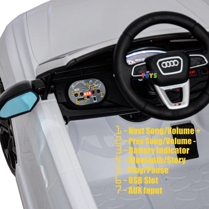 Licensed Audi 12V Electric Ride-On Car for Kids with Remote Control and MP3 Player - Available in Multiple Colors