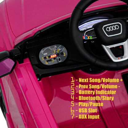 Licensed Audi 12V Electric Ride-On Car for Kids with Remote Control and MP3 Player - Available in Multiple Colors