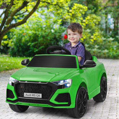 Licensed Audi RS Q8 12V Ride-On Car for Kids with Lights, Music, and Remote Control in Green