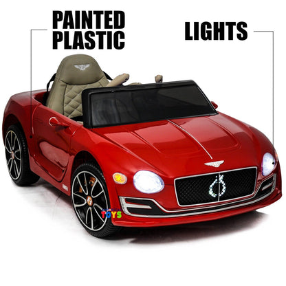 Licensed Bentley 12V Ride On Car with Radio, Remote Control, MP3 Player - Available in Multiple Colors for Kids