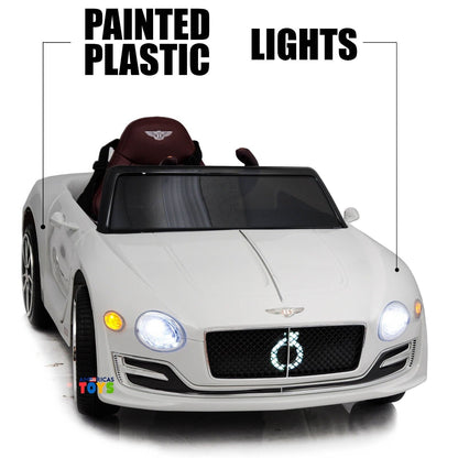 Licensed Bentley 12V Ride On Car with Radio, Remote Control, MP3 Player - Available in Multiple Colors for Kids