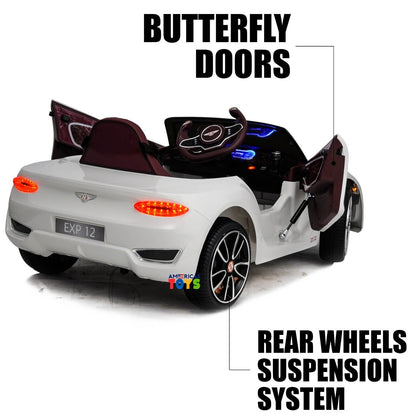 Licensed Bentley 12V Ride On Car with Radio, Remote Control, MP3 Player - Available in Multiple Colors for Kids