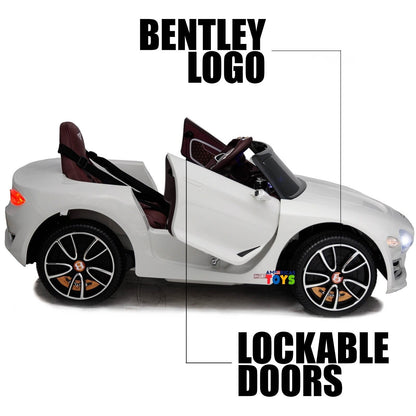 Licensed Bentley 12V Ride On Car with Radio, Remote Control, MP3 Player - Available in Multiple Colors for Kids