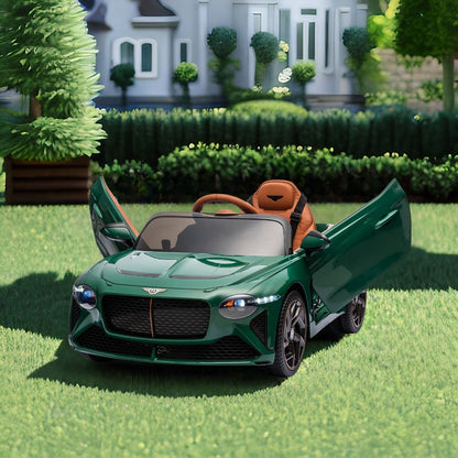 Licensed Bentley 2.4G Kids Ride On Car with Remote Control, 3 Speeds, and 12V Battery - Green