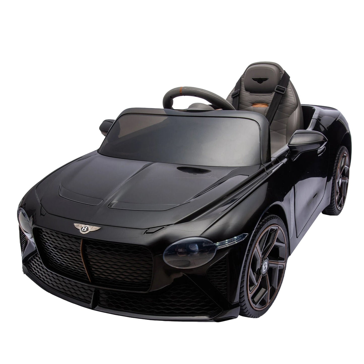 Licensed Bentley 2.4G RC Kids Ride On Car with 3 Speeds - Electric 12V 7A in Sleek Black