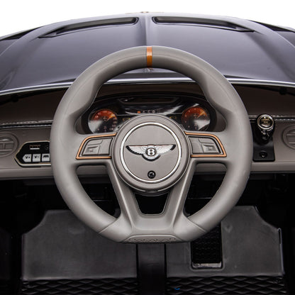 Licensed Bentley 2.4G RC Kids Ride On Car with 3 Speeds - Electric 12V 7A in Sleek Black